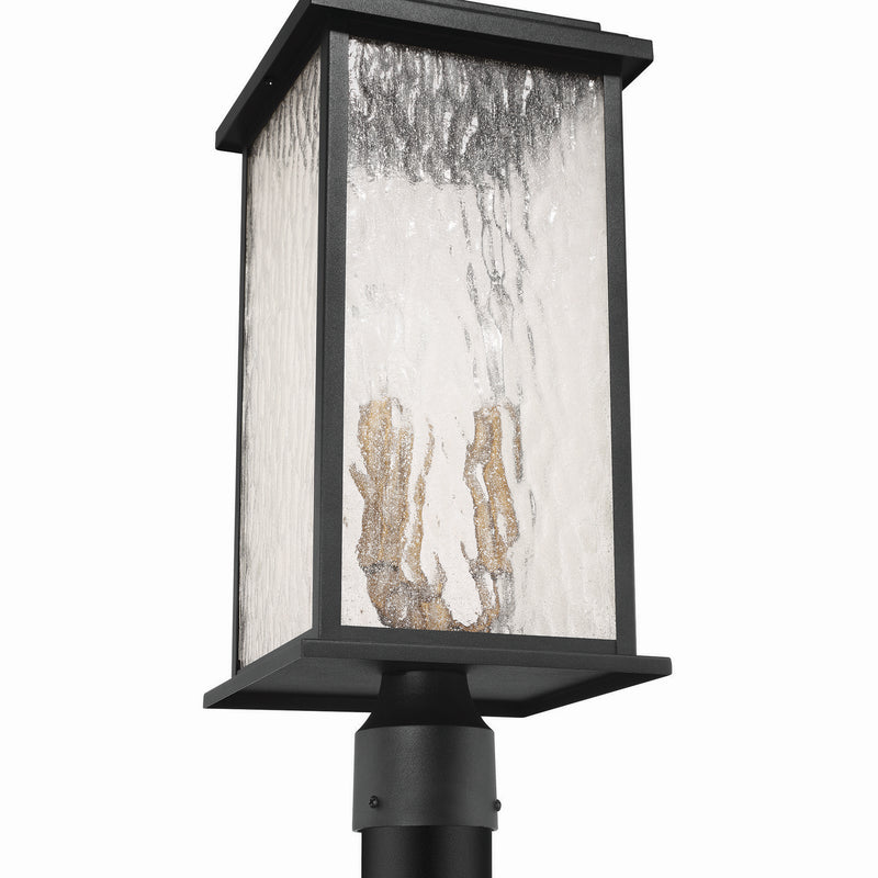 Artcraft AC9273BK Three Light Outdoor Post Mount, Black, Brass