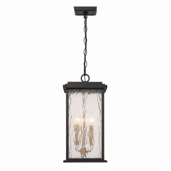 Artcraft AC9275BK Three Light Outdoor Pendant, Black, Brass