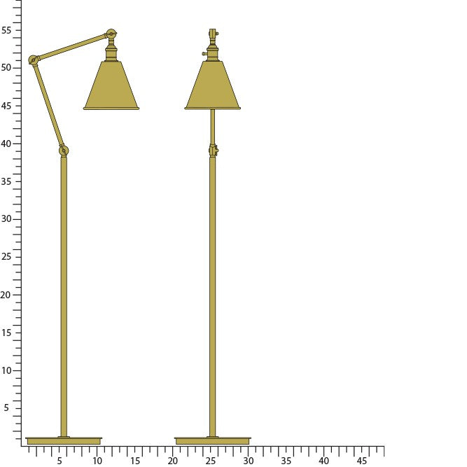 Robert Abbey 2422 One Light Floor Lamp, Warm Brass