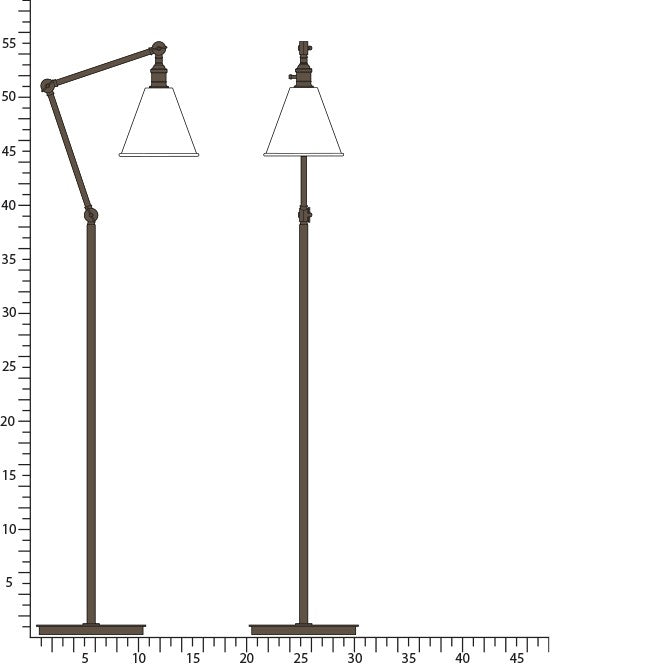 Robert Abbey Z2422G One Light Floor Lamp, Deep Patina Bronze/Cased White Glass w/Polished Exterior