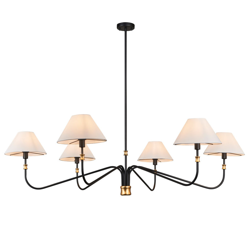 Terracotta Designs H25105L-6 Six Light Chandelier, Matte Black