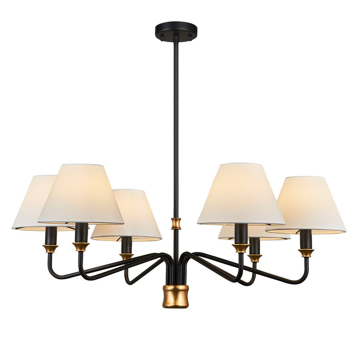 Terracotta Designs H25105S-6 Six Light Chandelier, Matte Black