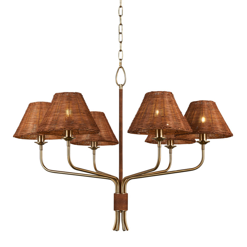 Terracotta Designs H25106-6 Six Light Chandelier, Winter Brass