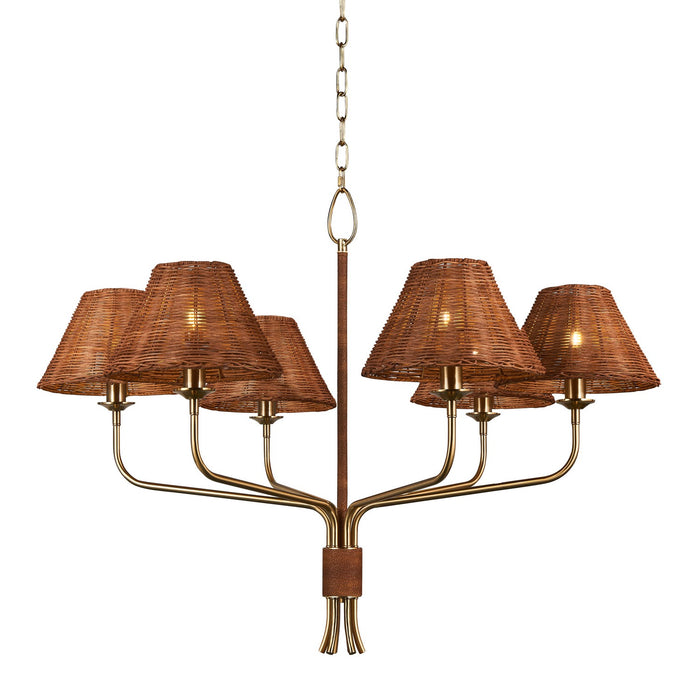 Terracotta Designs H25106-6 Six Light Chandelier, Winter Brass