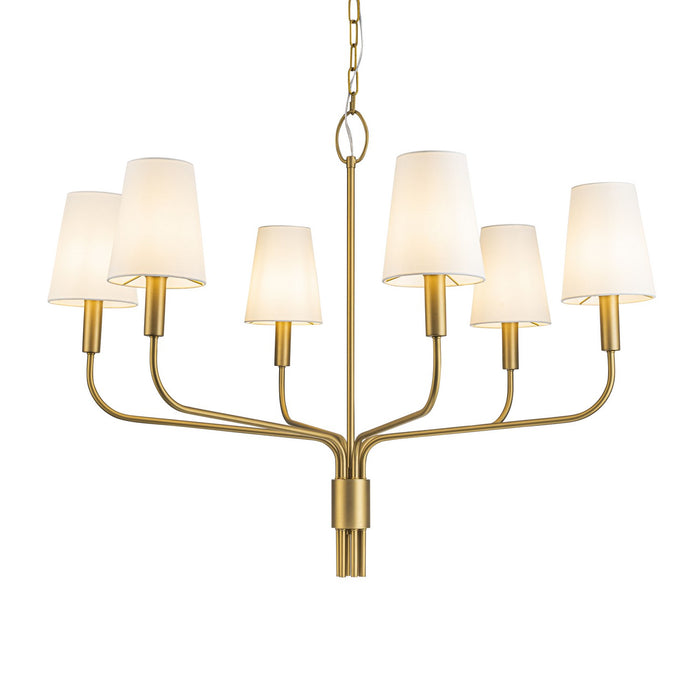 Terracotta Designs H25107-6 Six Light Chandelier, Winter Brass