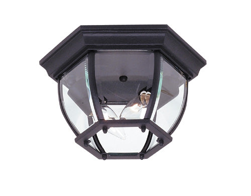 Artcraft AC8096BK Two Light Outdoor Flush Mount, Black