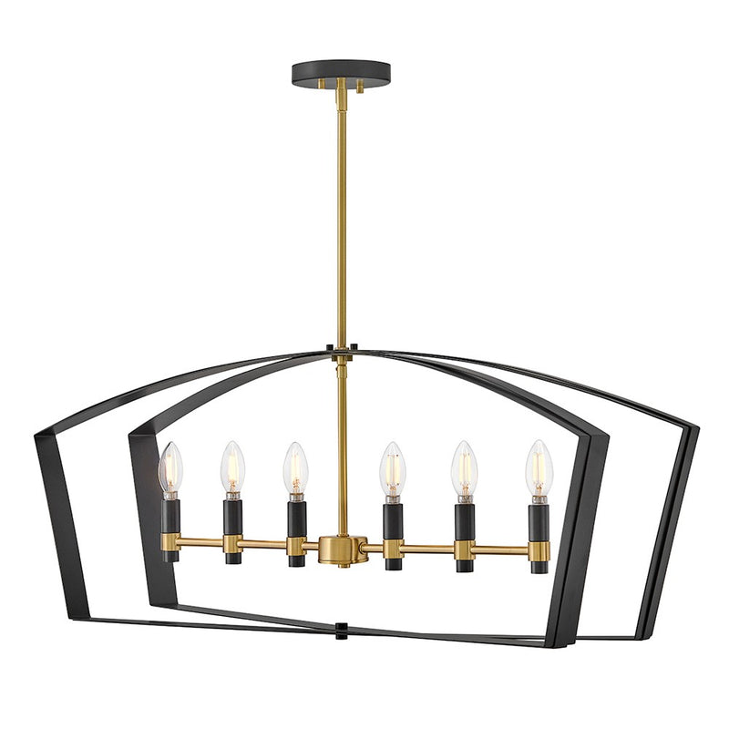 Lark 83645BK LED Linear Chandelier, Black