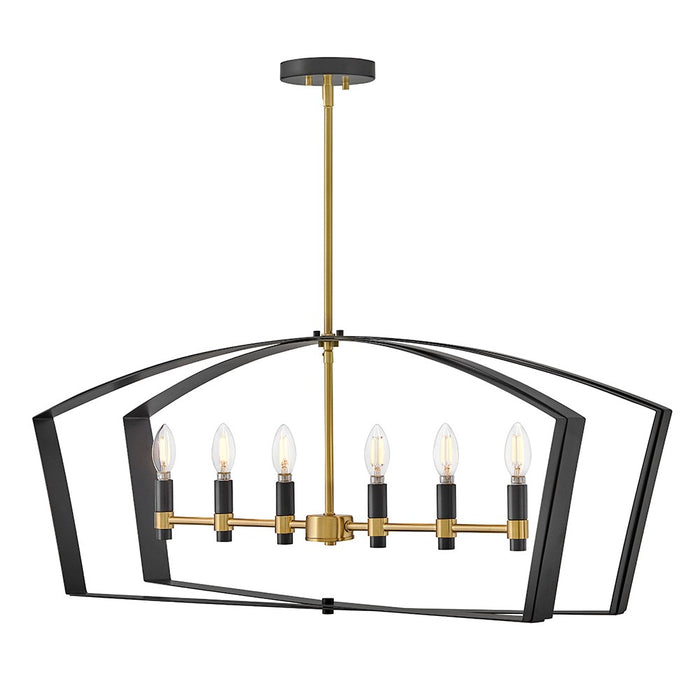 Lark 83645BK LED Linear Chandelier, Black