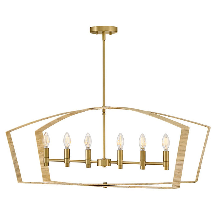 Lark 83645LCB LED Linear Chandelier, Lacquered Brass