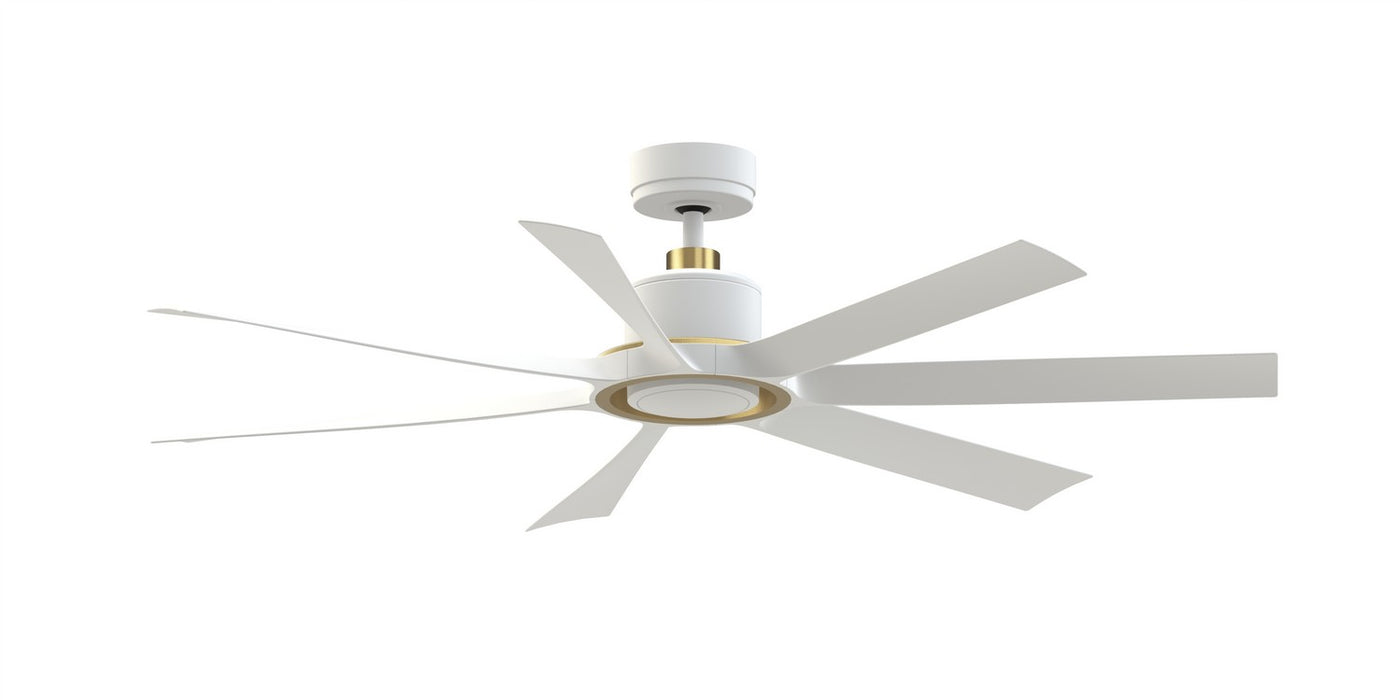 Fanimation FPD7060MWBS 60" Ceiling Fan, Matte White w/Brushed Satin Brass