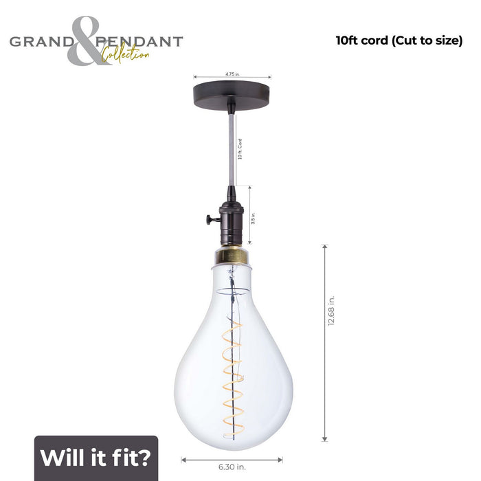 Bulbrite 810165 Pendant, Clear