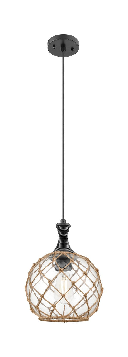 Innovations 415-1P-BK-G122-10RB One Light Pendant, Matte Black