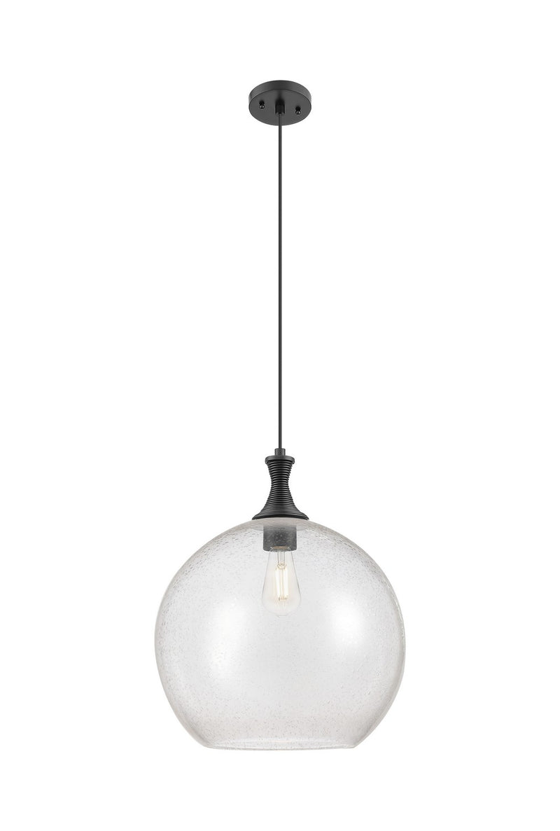 Innovations 415-1P-BK-G124-12 One Light Pendant, Matte Black