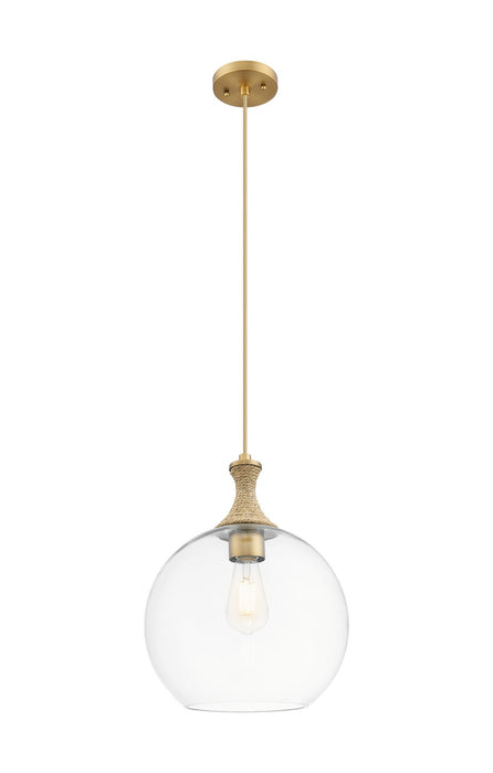 Innovations 415-1PR-BB-G122-12 One Light Pendant, Brushed Brass