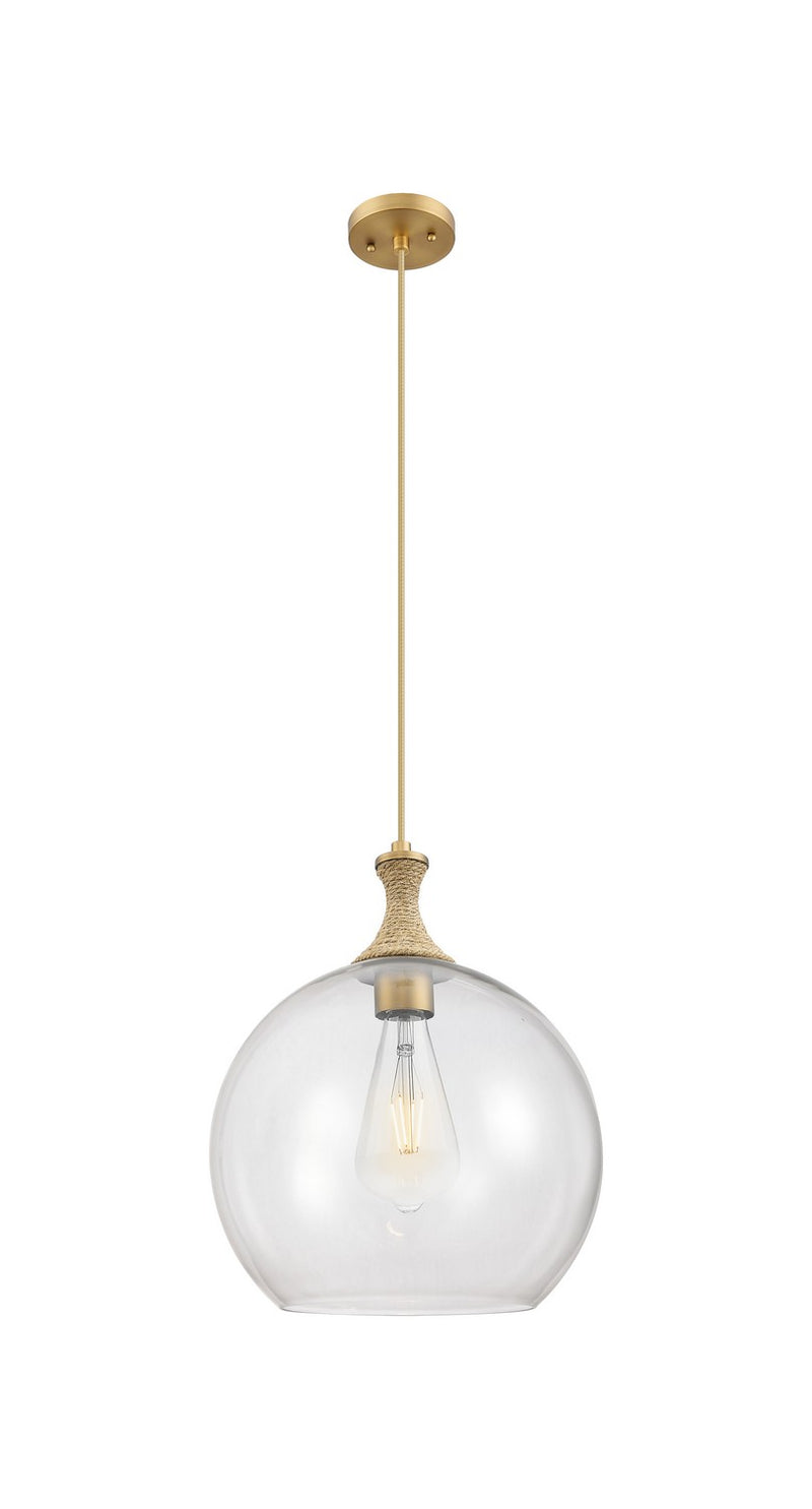 Innovations 415-1PR-BB-G122-14 One Light Pendant, Brushed Brass