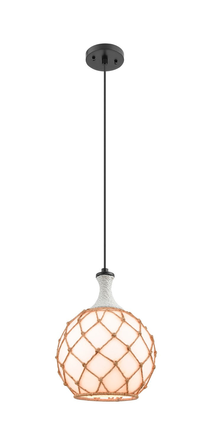 Innovations 415-1PR-BK-G121-10RB One Light Pendant, Matte Black