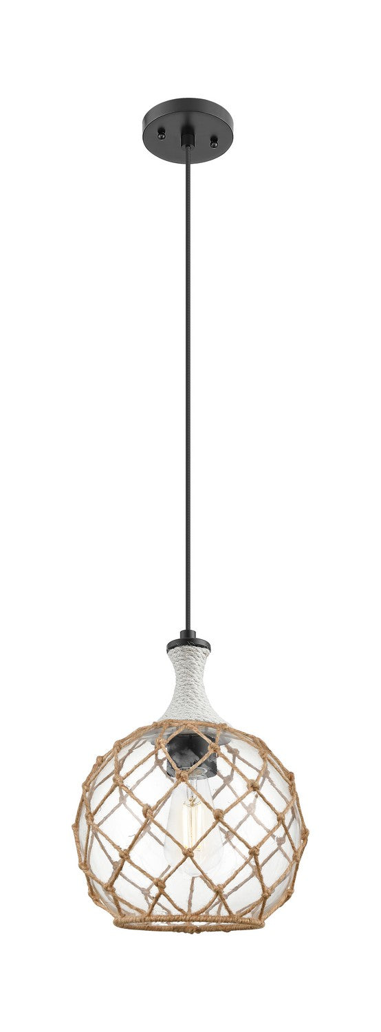 Innovations 415-1PR-BK-G122-10RB One Light Pendant, Matte Black