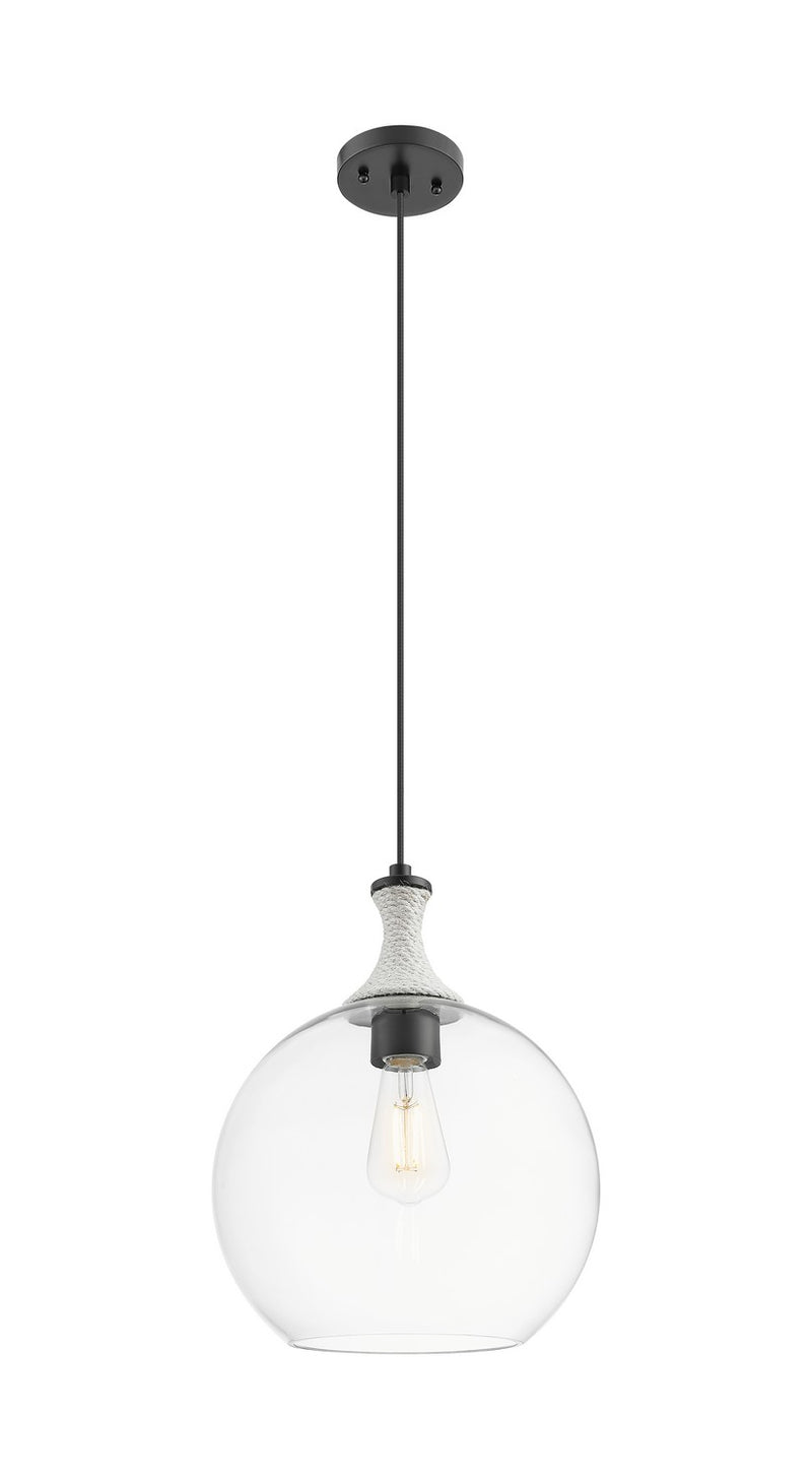 Innovations 415-1PR-BK-G122-12 One Light Pendant, Matte Black