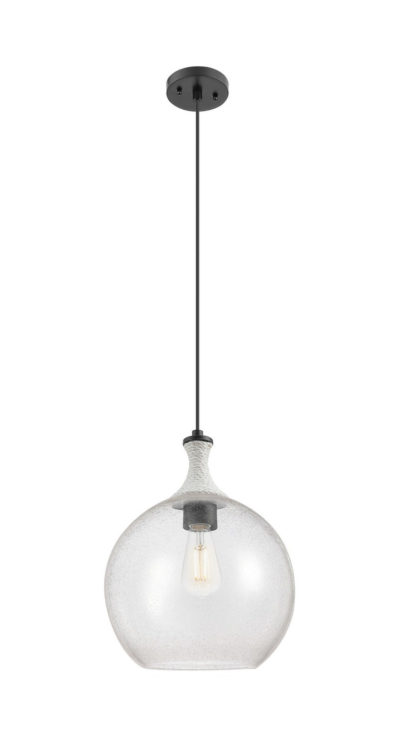 Innovations 415-1PR-BK-G124-12 One Light Pendant, Matte Black