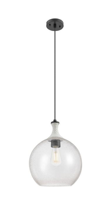 Innovations 415-1PR-BK-G124-12 One Light Pendant, Matte Black