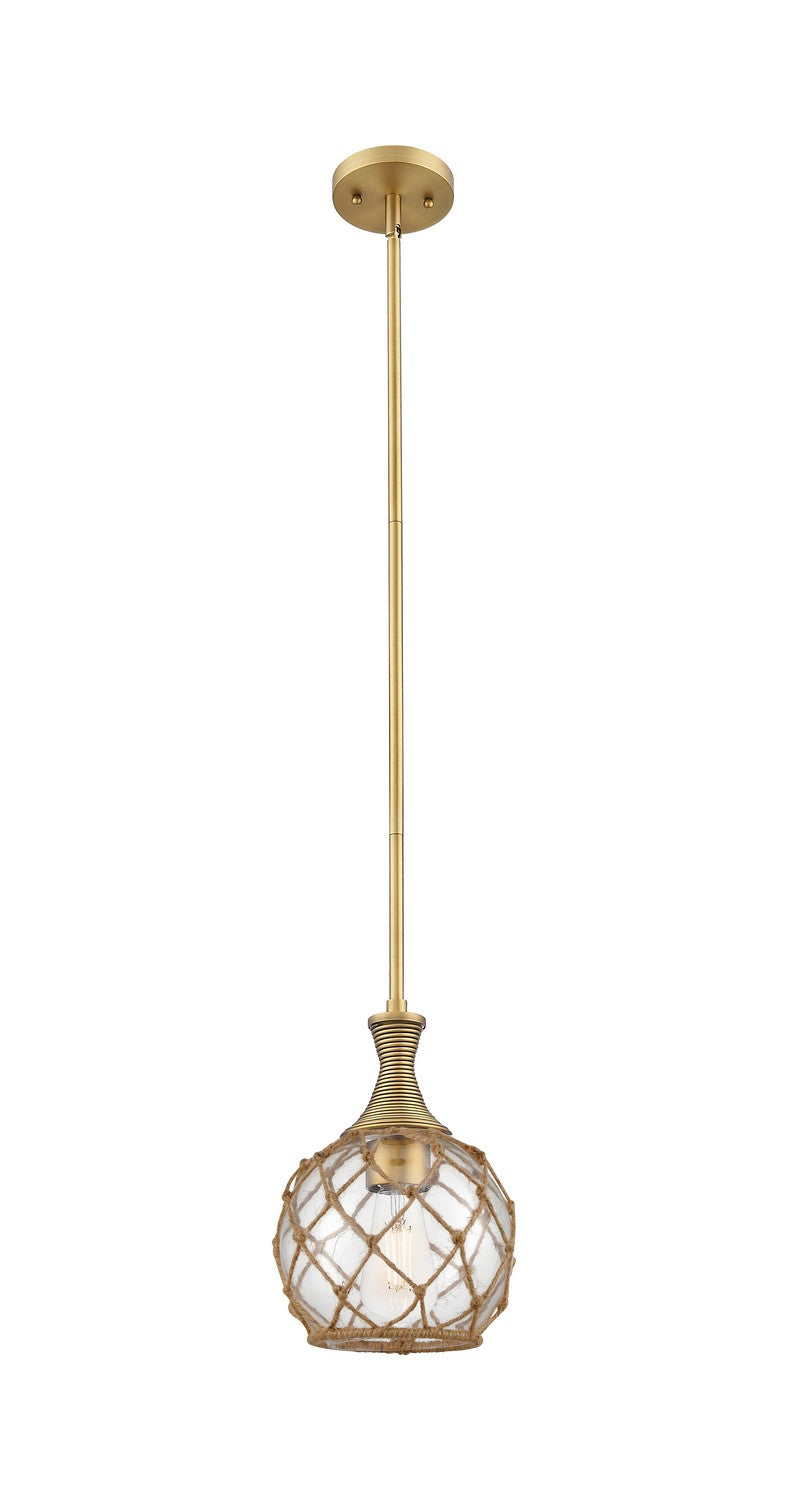 Innovations 415-1S-BB-G122-8RB One Light Pendant, Brushed Brass