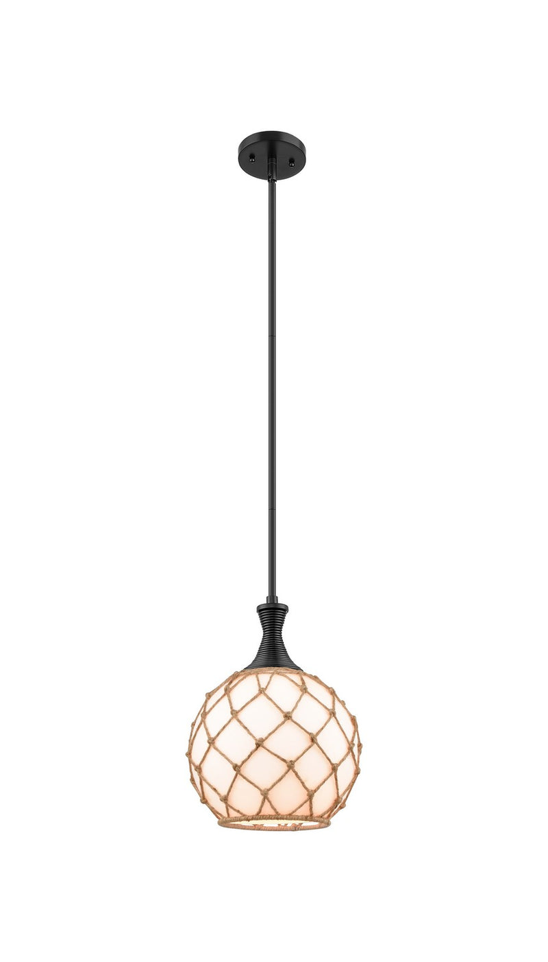Innovations 415-1S-BK-G121-10RB One Light Pendant, Matte Black