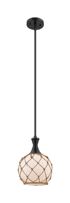 Innovations 415-1S-BK-G121-8RB One Light Pendant, Matte Black