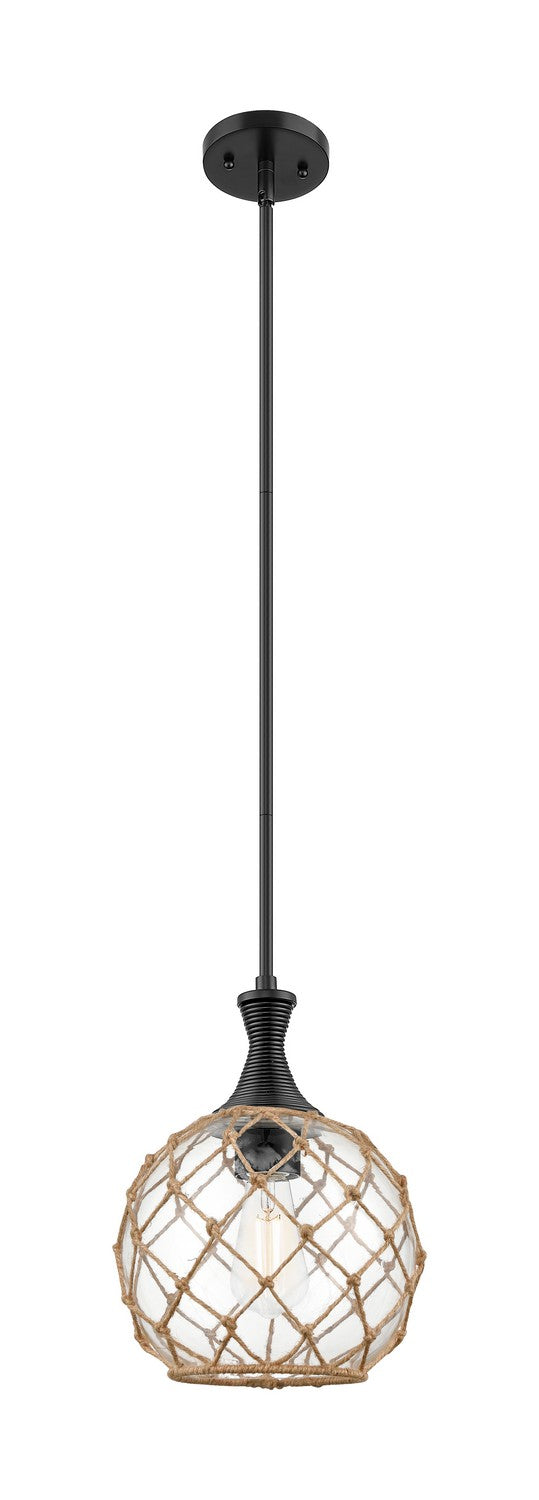 Innovations 415-1S-BK-G122-10RB One Light Pendant, Matte Black