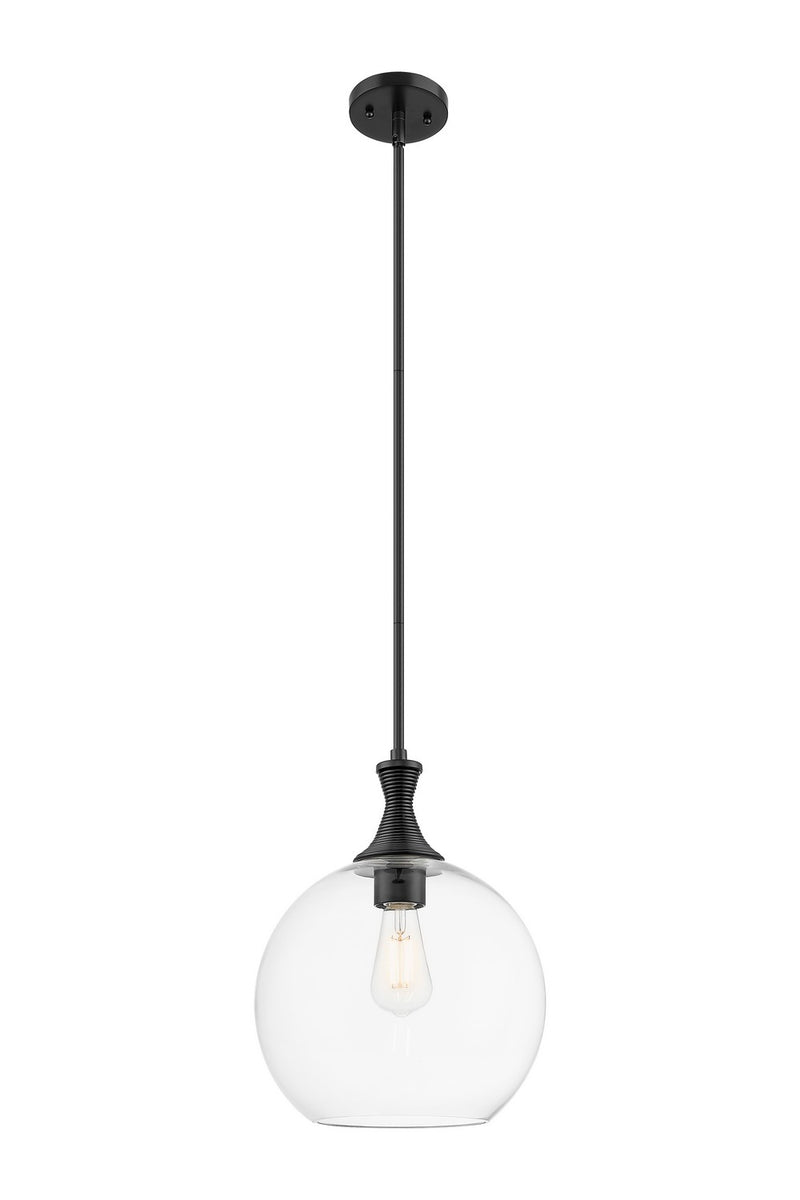 Innovations 415-1S-BK-G122-12 One Light Pendant, Matte Black