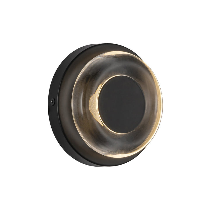 Kuzco Lighting WS97204-BK/CL LED Wall Sconce, Black/Clear Glass