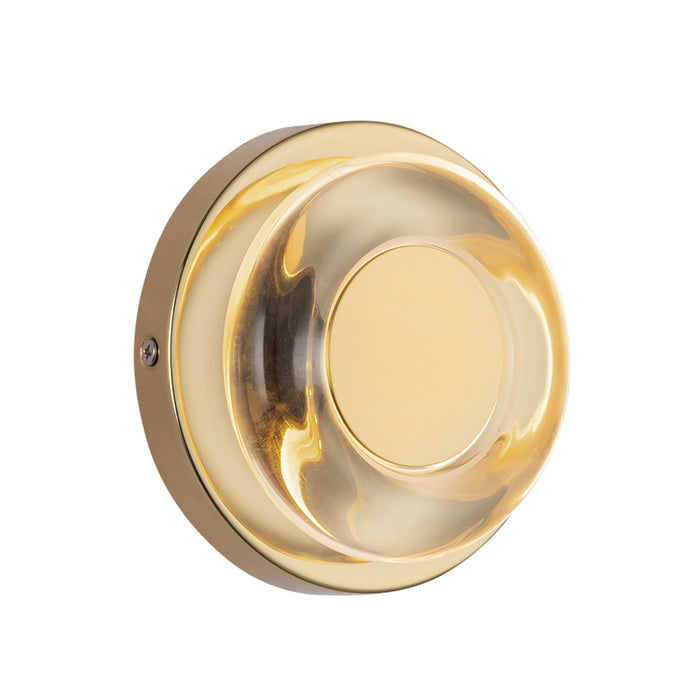 Kuzco Lighting WS97204-MRB/CL LED Wall Sconce, Metallic Brass/Clear Glass