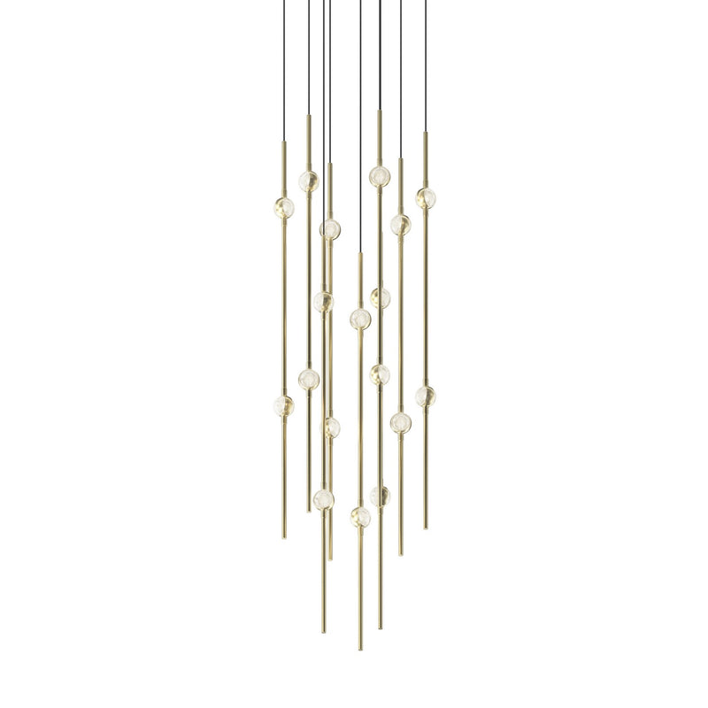 Sonneman 2012.38C-27 LED Pendant, Satin Brass