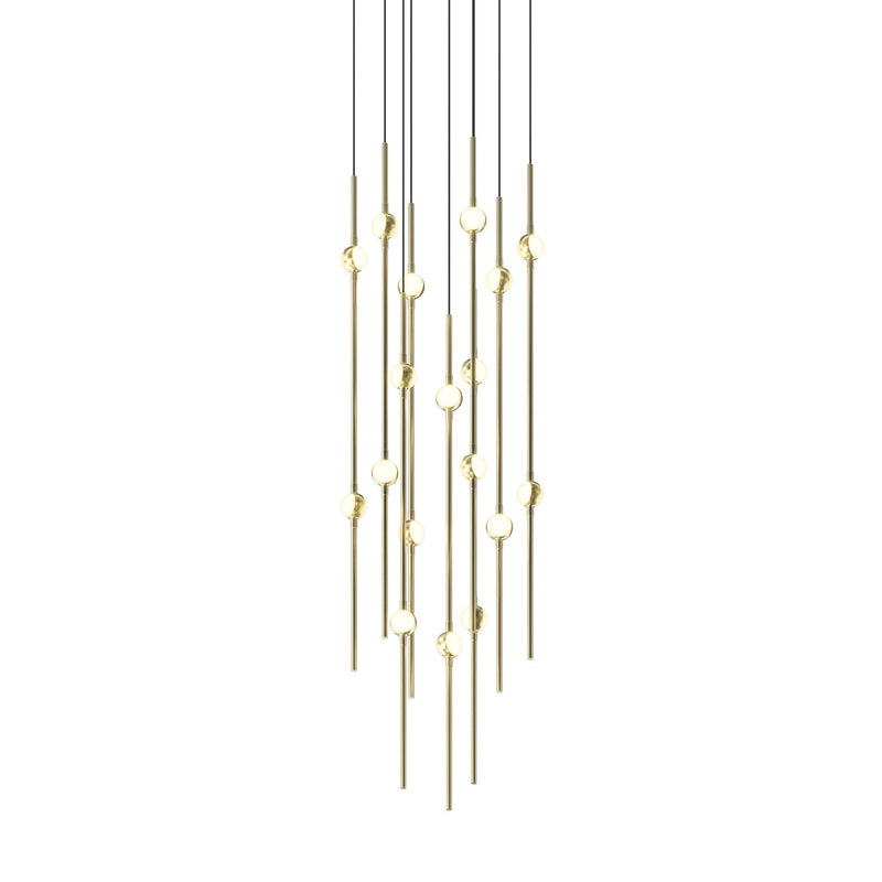 Sonneman 2012.38W-27 LED Pendant, Satin Brass