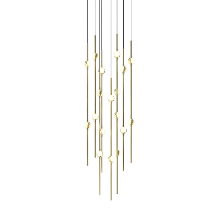 Sonneman 2012.38W-J20 LED Pendant, Satin Brass