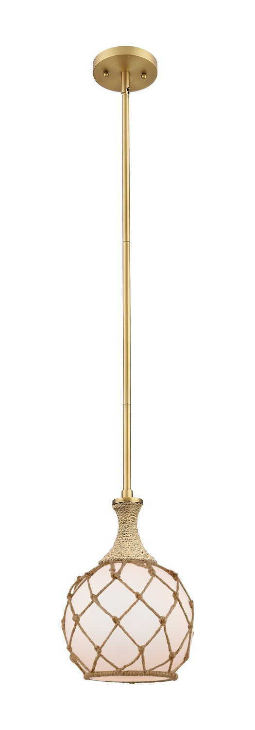 Innovations 415-1SR-BB-G121-8RB One Light Pendant, Brushed Brass