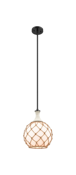 Innovations 415-1SR-BK-G121-10RB One Light Pendant, Matte Black