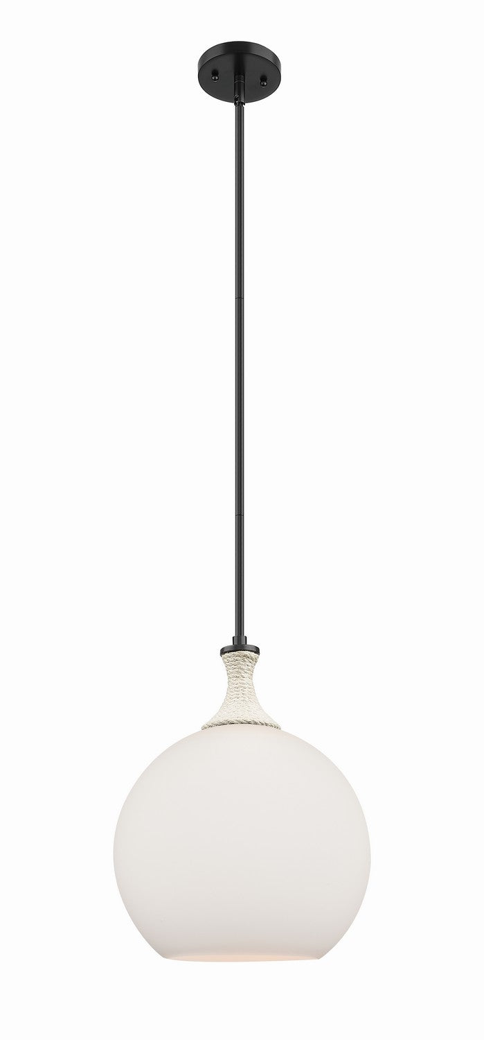 Innovations 415-1SR-BK-G121-12 One Light Pendant, Matte Black