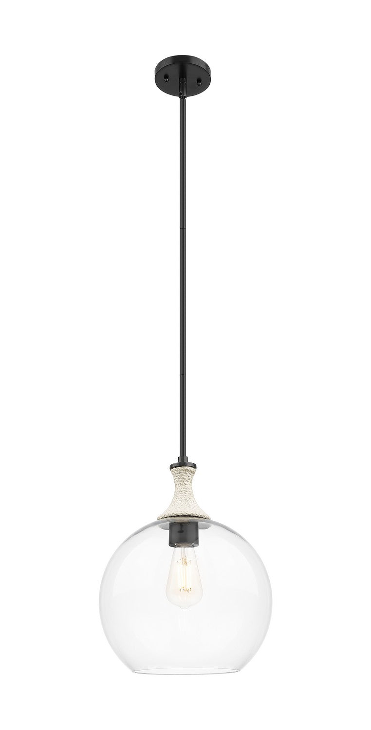 Innovations 415-1SR-BK-G122-12 One Light Pendant, Matte Black