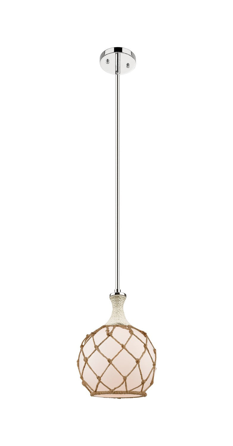 Innovations 415-1SR-PN-G121-8RB One Light Pendant, Polished Nickel