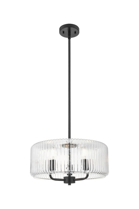 Innovations 436-3S-BK-G436-16CL Three Light Pendant, Matte Black