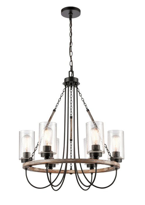 Innovations 442-6CR-BK-SDY-LED Six Light Chandelier, Matte Black