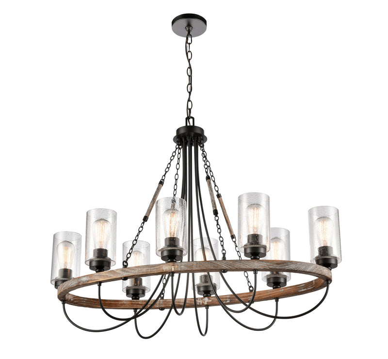 Innovations 442-8CR-BK-SDY-LED Eight Light Chandelier, Matte Black