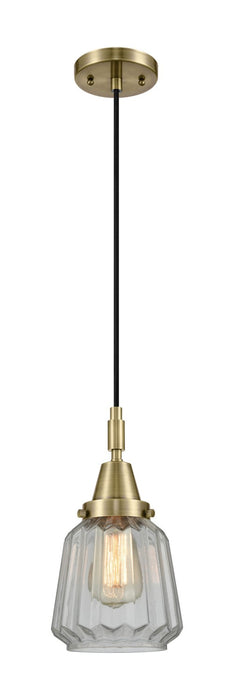 Innovations 447-1P-AB-G142 One Light Pendant, Antique Brass