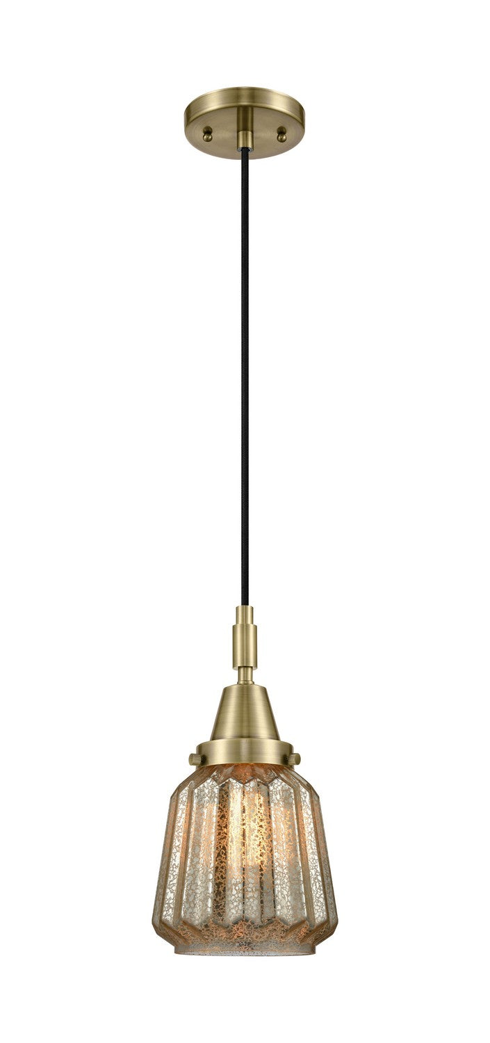 Innovations 447-1P-AB-G146 One Light Pendant, Antique Brass