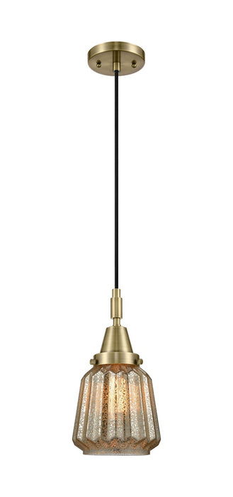 Innovations 447-1P-AB-G146 One Light Pendant, Antique Brass