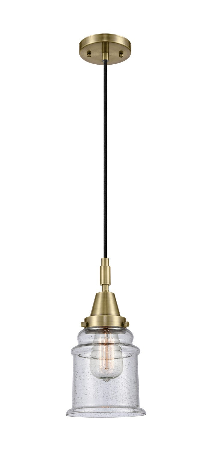Innovations 447-1P-AB-G184 One Light Pendant, Antique Brass