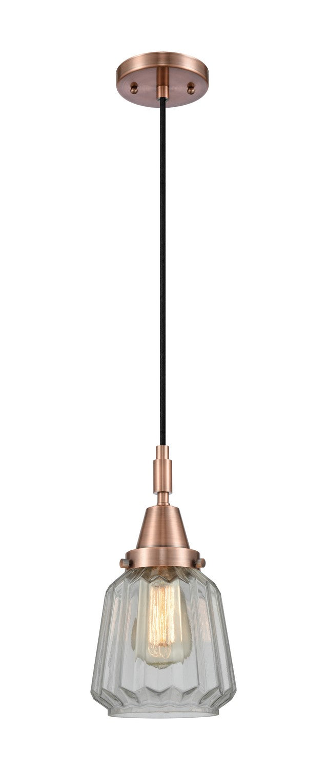 Innovations 447-1P-AC-G142 One Light Pendant, Antique Copper