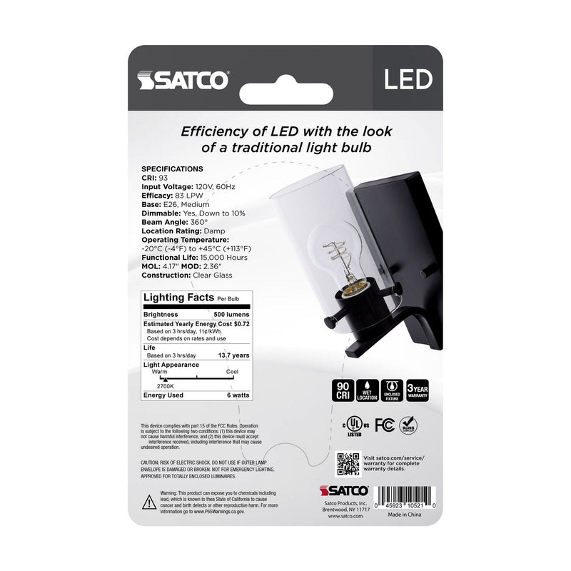 Satco S10521 Light Bulb, Clear