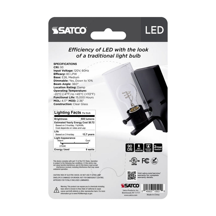 Satco S10521 Light Bulb, Clear