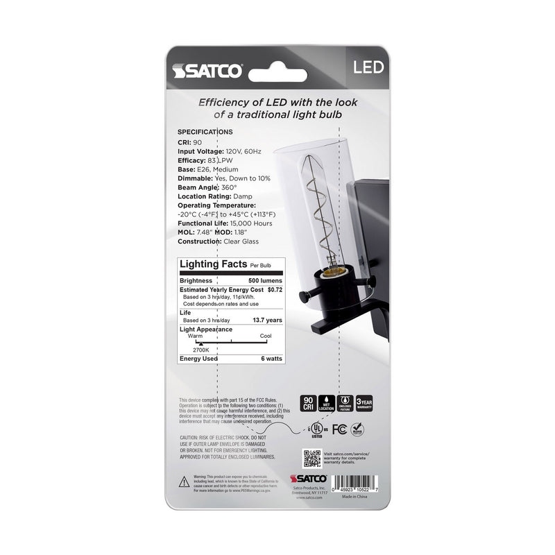 Satco S10522 Light Bulb, Clear